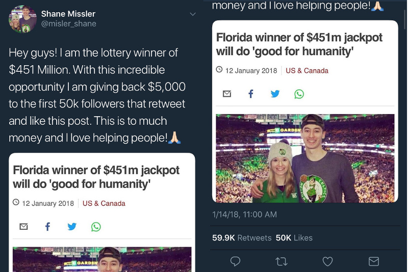 Shane missler lotto